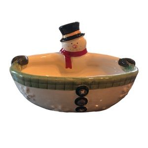 Frosty holiday candy dish